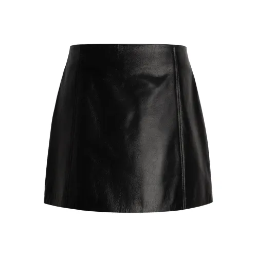Calvin Klein Кожаные короткие юбки Женские Космос Черный