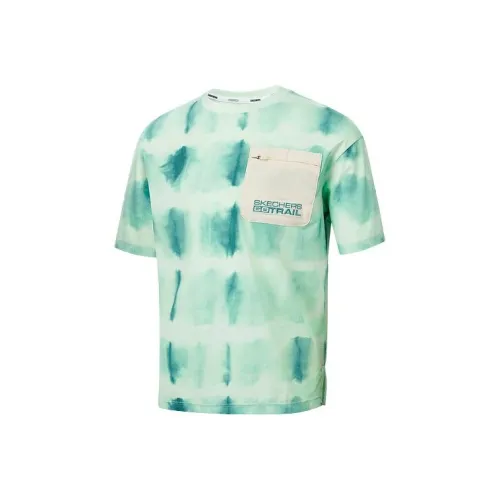 Skechers Kids T-Shirt Аква Зеленый Tie Dye С принтом по всей поверхности Подростки