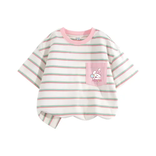 La Chapelle Kids T-Рубашка Розовый Белый Usahana Карман K Для детей 3-7 лет