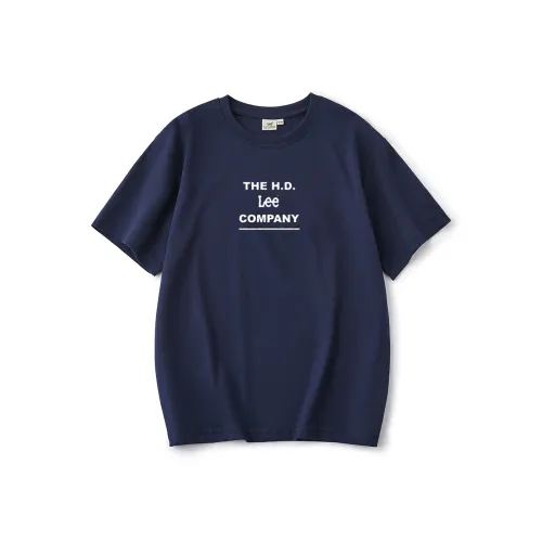 Lee Темно-синяя унисекс футболка