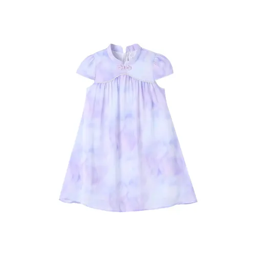 Annil Платье SS25 Фиолетовый Цветочный Дизайн Дети Возраст 3-7 Лет