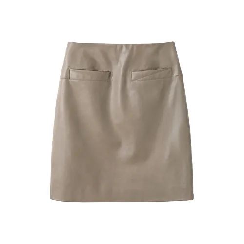 SINBOS Кожаные короткие юбки Женские Агаровое дерево