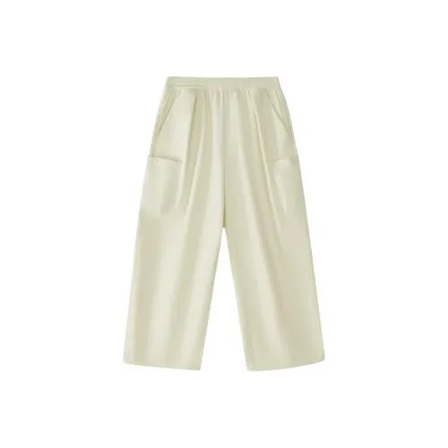 Подростки FILA KIDS x DUNHUANGBOWUGUAN LIANMINGKUAN Вязаные тренировочные брюки Сырный белый