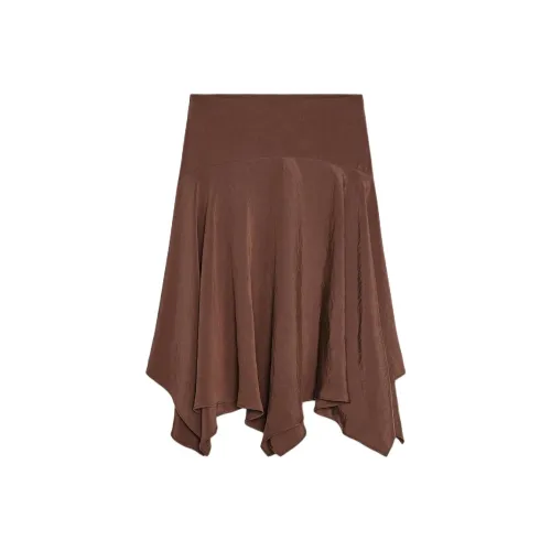 ZARA Повседневный Длинный Юбка Женские Chocolates Коричневый