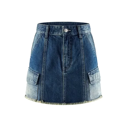 A21 Джинсовые короткие юбки Женские Светло-средний синий