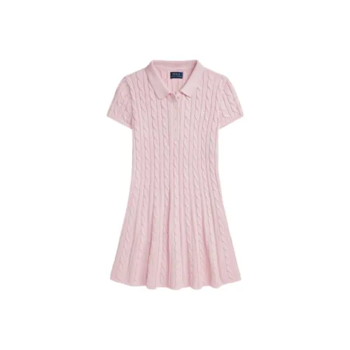 Polo Ralph Lauren Короткий рукав Платье FW24 Светло-розовый Детский