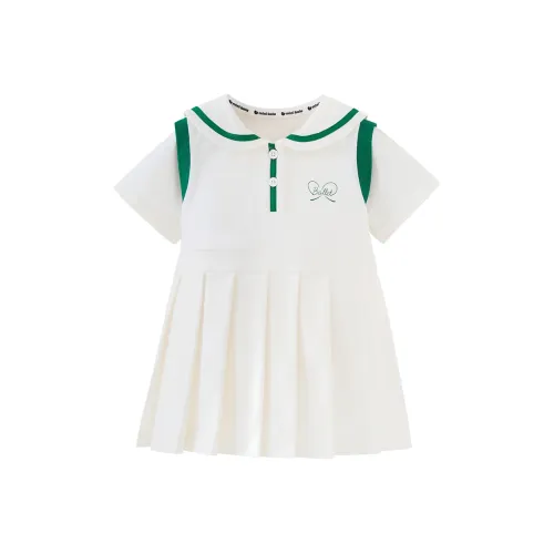 Mini Bala Мини BALABALA Платье SS25 Жемчужно-белый 10201 Для детей 3-7 лет