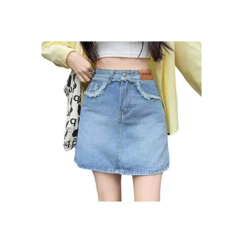FAWENXIANGZI Джинсовые короткие юбки Женские