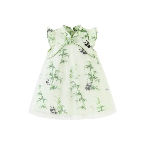 Mini Bala Платье Бело-зеленый Тон 00314 Дети Возраст 3-7 Лет