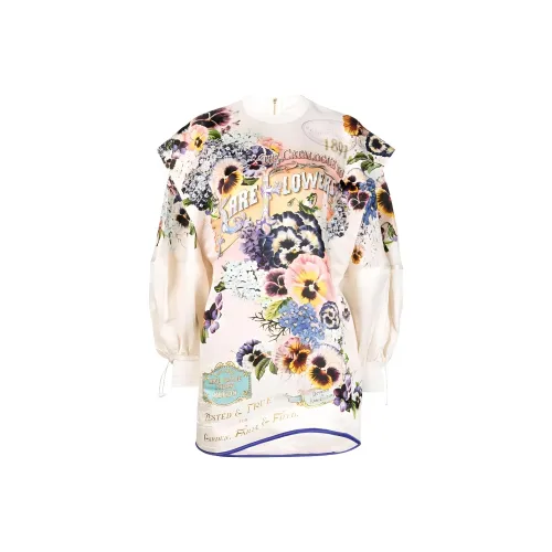 Zimmermann Бежевые Женские Длинные Платья с Рукавами