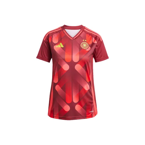 Adidas Germany 25 Женская Команда Гостевой Футболка Футбол Джерси Женская Преппи Красная