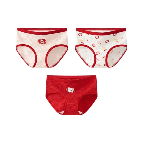 MIIOW 3 шт [Светло-розовый + Белый + Красный] Kids Трусы