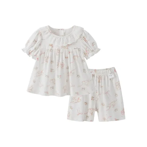 JELLYBABY Домашняя одежда Кролик с белым фоном для детей в возрасте 3-7 лет