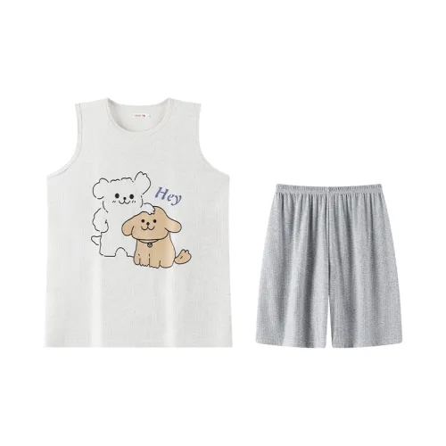 QIAONITONG Линия Собака Мужской Пижамные комплекты
