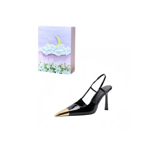 ROBINHOOD Фиолетовая луна Галактический Коробка Узкий каблук Высокие каблуки Женские Черный