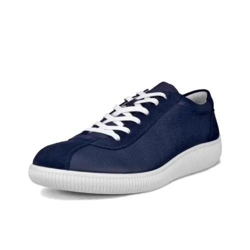 Ecco Soft Zero Устойчивый к истиранию Низкий Топ Повседневная обувь Мужская Морской синий