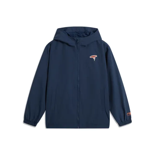 LINING YOUNG Пальто Китайская культура SS25 Гуандун Синий Детский