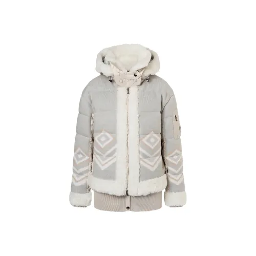BOGNER FW AW21 Хлопковый пуховик Женский Светлый Бежевый