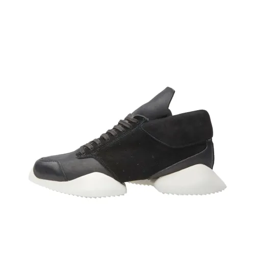RICK OWENS совместный бренд x Adidas Runner Slip-resistant Abrasion-resistant Low Top Casual Running Shoes Men's Black