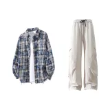 Washed Blue Shirt + Light Gray Pants  
Вымытый Синий Рубашка + Светло-Серые Штаны