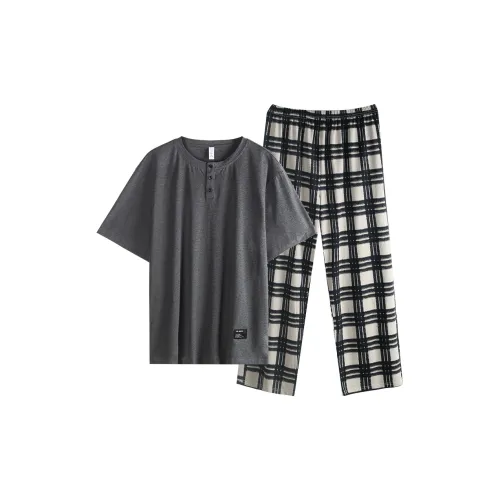 Xuan Liang 73971 Dark Photinia Gray Men's Pajama Sets
