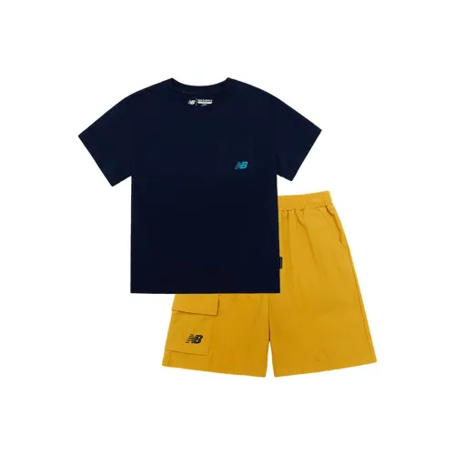 New Balance совместная повседневная спортивная одежда темно-синяя для детей