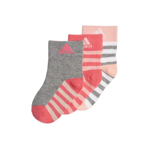 Adidas STR ANK SCK Носки 3 упаковки Розовый СЕРЫЙ Белый Детские