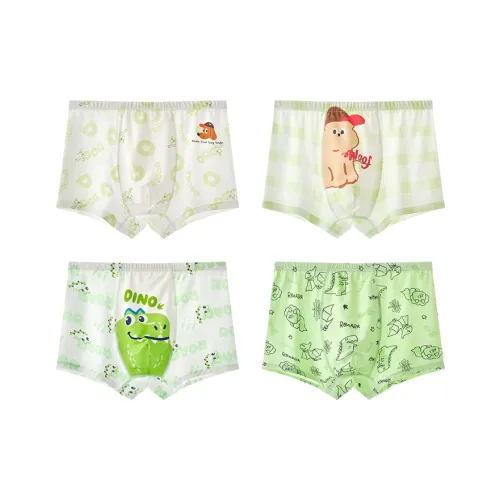 MIIOW 4 шт [Белый + Белый + Белый + Зеленый] Kids Нижнее белье