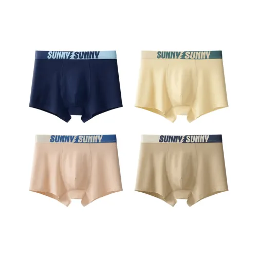 MIIOW Трусы 4 упаковки [Темно-синий + Шампанский + Серо-абрикосовый + Трава Белый] Подростки