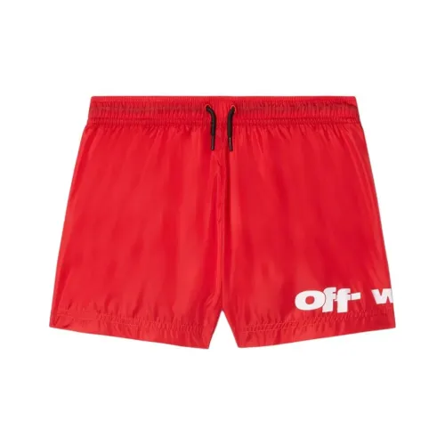 Off Белый Детский Купальник Малиновый