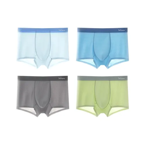 MIIOW Трусы 4 пачки [Светло-синий + Травяной зеленый + Темно-синий + Светло-серый] Подростки