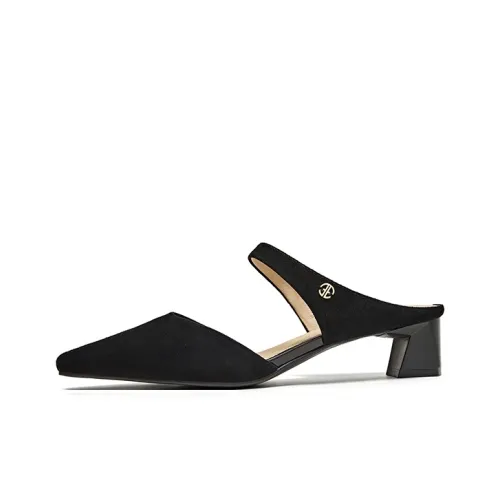 PT'SON Износостойкие Домашние тапочки Женские Элегантные Черные