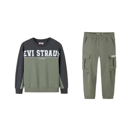 Levi's Без капюшона Пуловер Толстовка Брюки Повседневный Костюм Ветивер Подростки