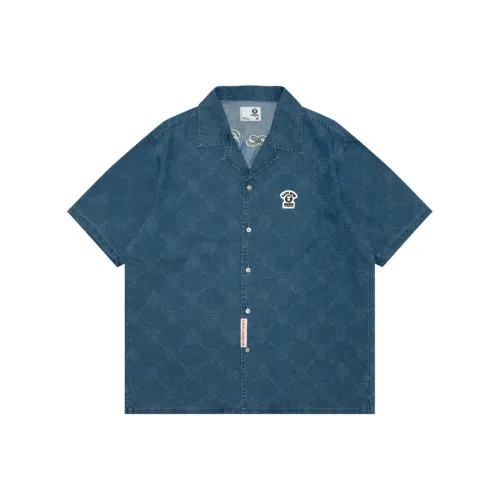 AAPE Синий BLX Мужские Рубашки