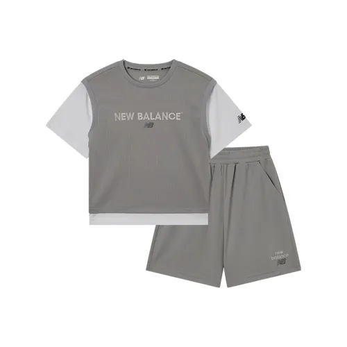 New Balance совместный бренд Повседневная спортивная одежда Светло-серый Дети 3-7 лет