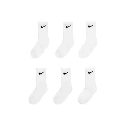 Nike одежда 6 пар Белые Kids носки