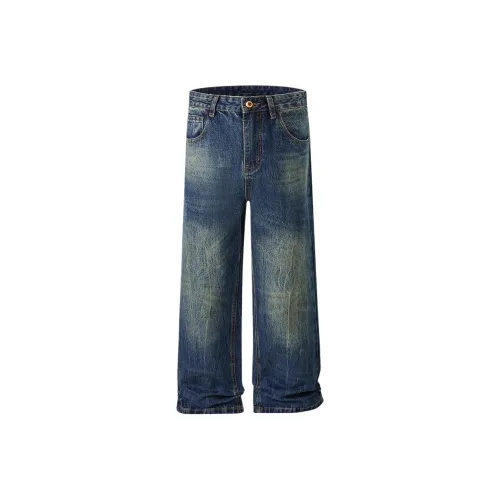 98SQUID Синие Унисекс Джинсы