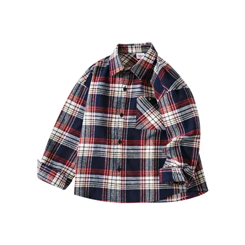 Disney Рубашка Темно-синяя Клетка для детей 3-7 лет