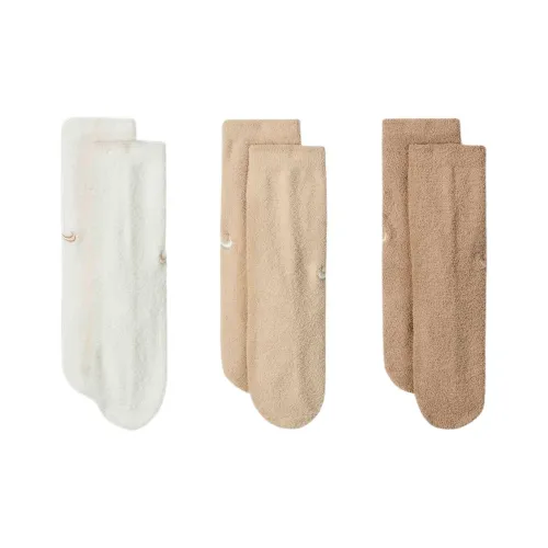 Носки Nike FW AW24 3 упаковки белый хаки коричневый для детей