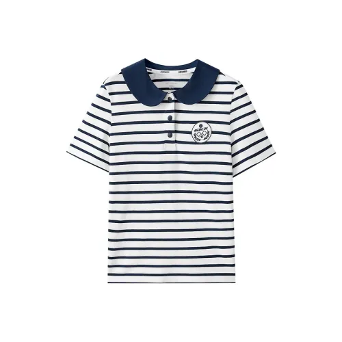 Skechers Kids Поло SS25 Черный Белый Полоска Подростки