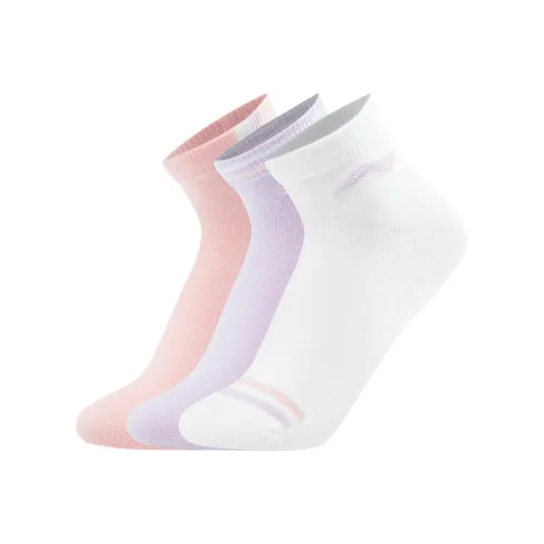 LINING YOUNG Спортивная Трендовая Коллекция Спортивный Лайфстайл Коллекция Носки 3 упаковки 3 упаковки Розовый Фиолетовый Белый Детский