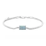 Бело-голубой керамический браслет [женский]