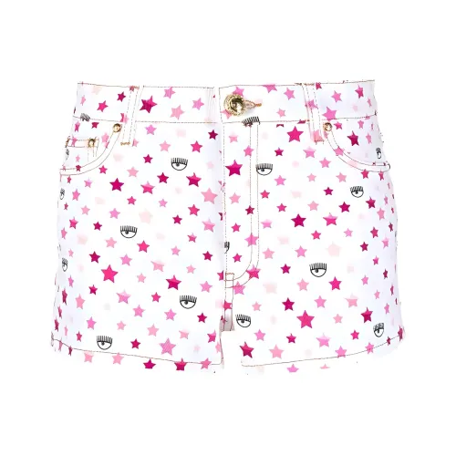 Chiara Ferragni Белые Женские Повседневные Шорты