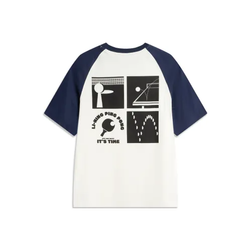 LINING Sports Life Collection Рубашка Мужская Айвори Темный Корабельный Синий