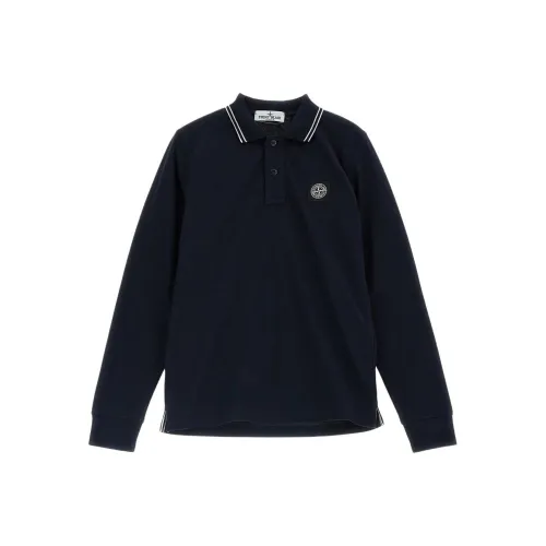 STONE ISLAND Kids Поло морского синего цвета
