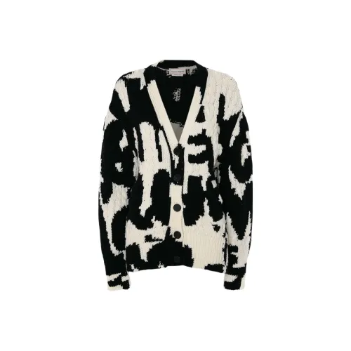 Alexander McQueen Черный/Белый Женские кашемировые свитеры