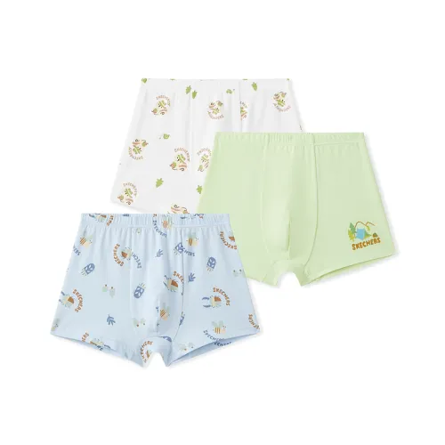 Skechers Kids Нижнее белье 3 шт 3 шт Прохладный ветер Синий Зефирный белый Лаймово-кремовый Зеленый 05QA для детей 3-7 лет