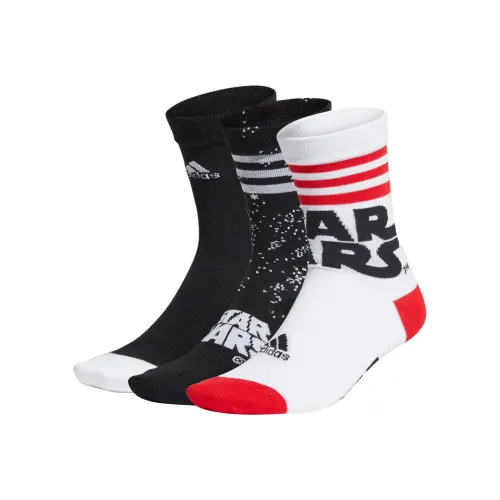 Adidas 3 шт Черный+Белый+Ярко-красный Kids Носки