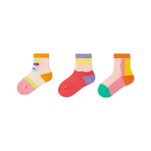 Mini Bala Носки 3 упаковки Белый Красный Тон Дети 3-7 лет