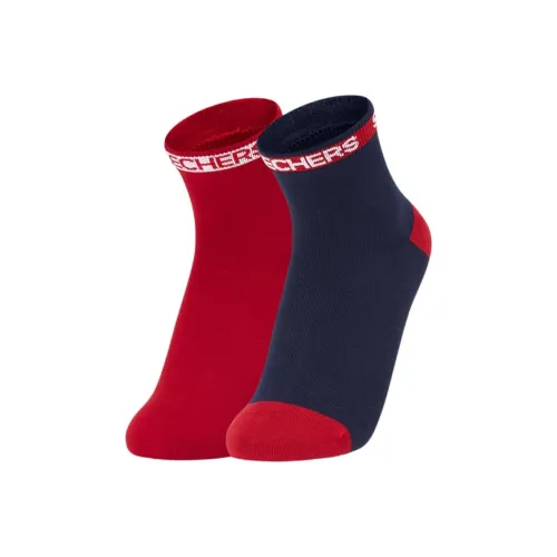 Skechers Kids Носки 2 пачки Гонка Красный Темно-синий 057F Детский
